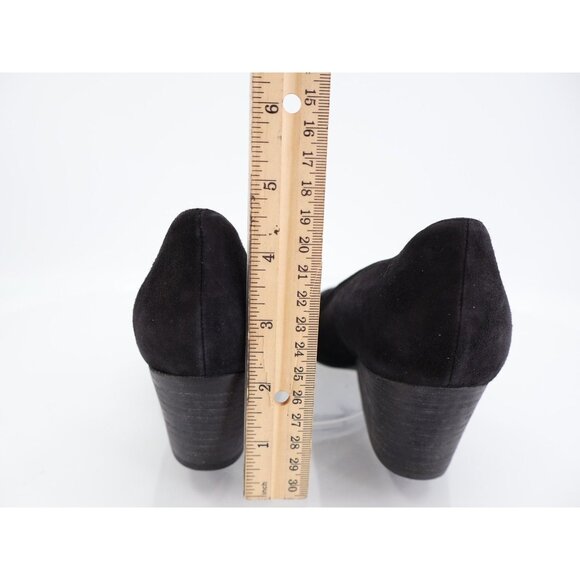 Eileen Fisher Women's Lily Pump Size 7 Pointed D'orsay Block Heel Black Suede - Picture 5 of 10